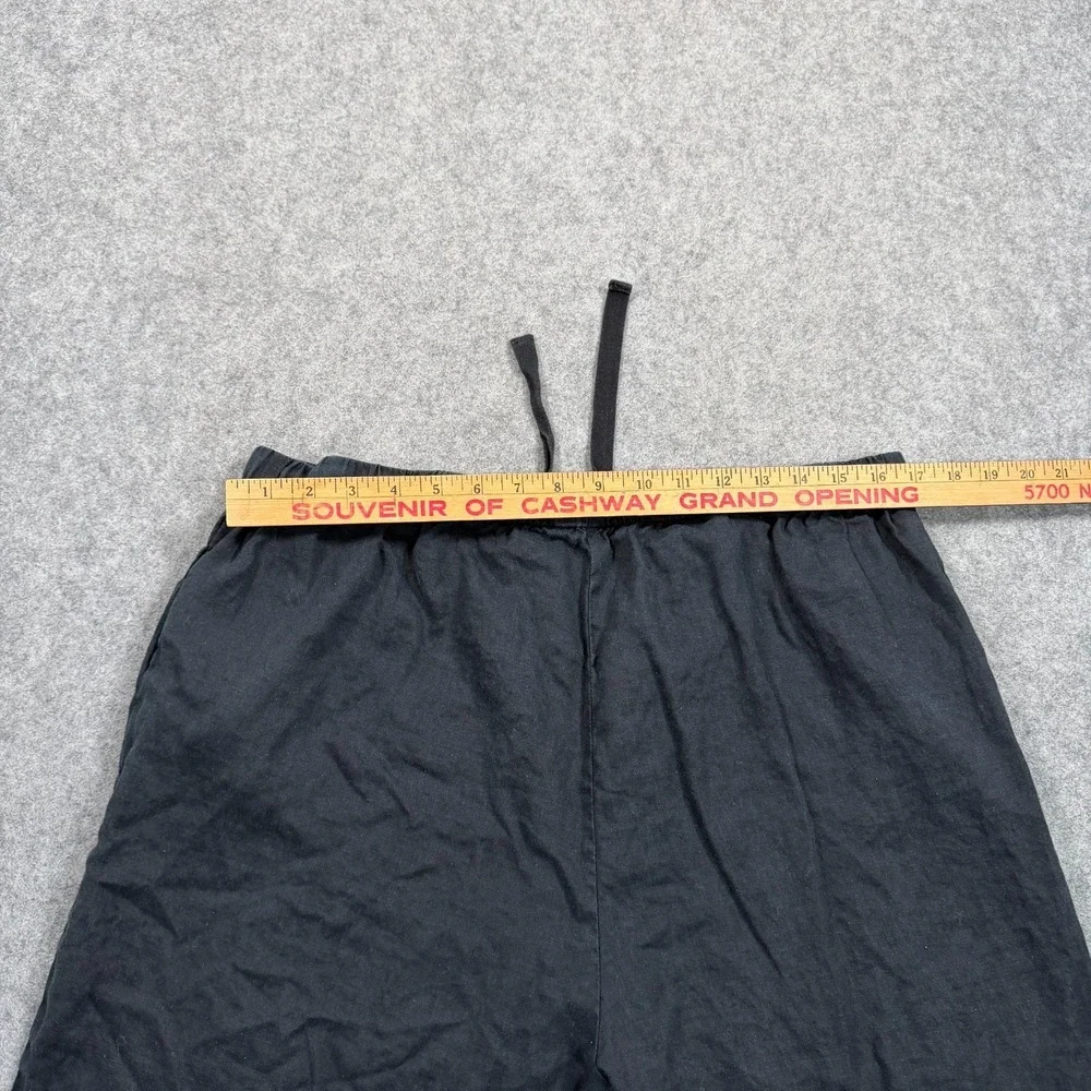 Quince Black European Linen Wide Leg Pull-On Cropped Pants Women's Size XL
